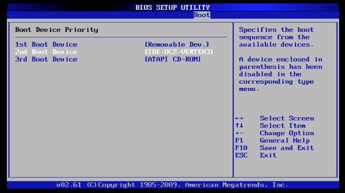 BIOS 中的啟動順序