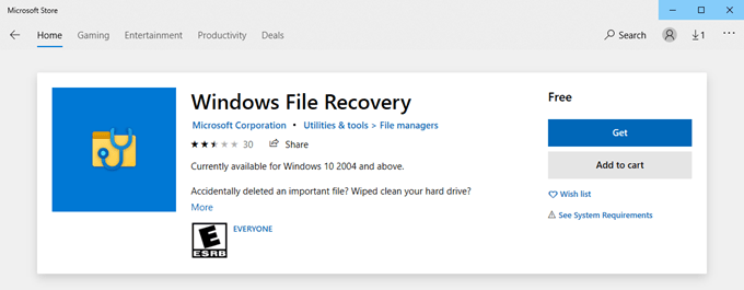 微軟的 Windows 檔案復原工作