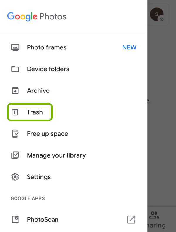 安卓中的Google照片垃圾桶