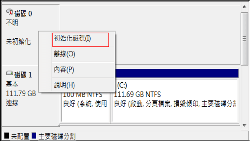 windows下如何初始化磁碟